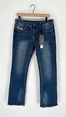 Cowgirl Tuff Dont Fence Me In Bootcut Denim Jeans Womens Size 30 Regular New